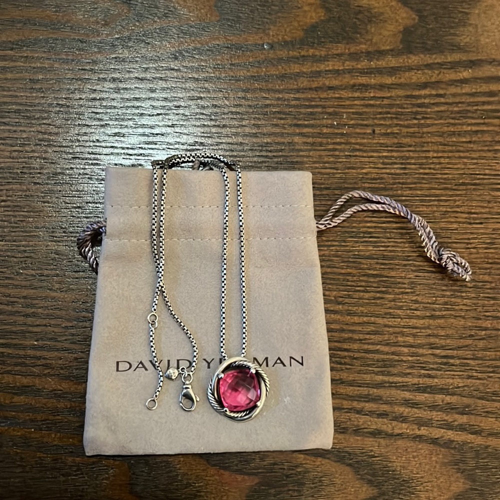 David Yurman Pink Tourmaline Infinity Necklace